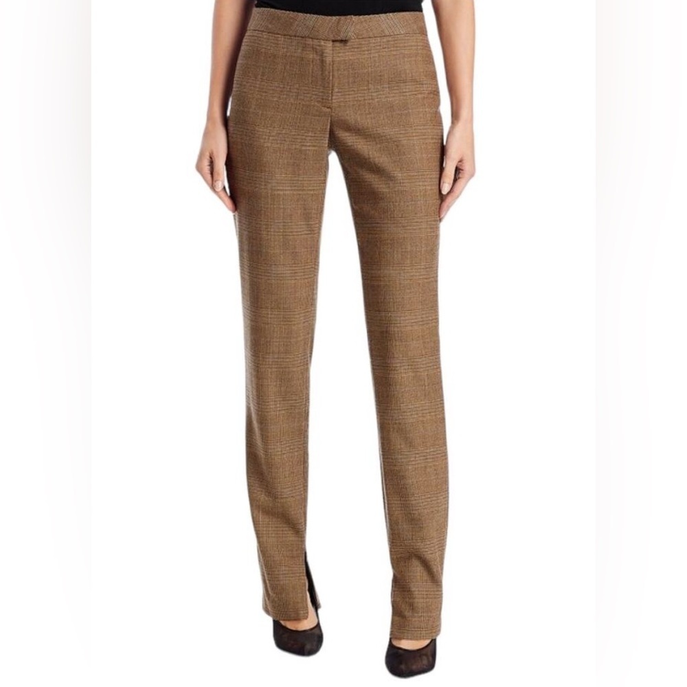 NWT‎ Rag & Bone Rebecca Plaid Wool Pants, Brown/Beige, Straight Leg, Size 4